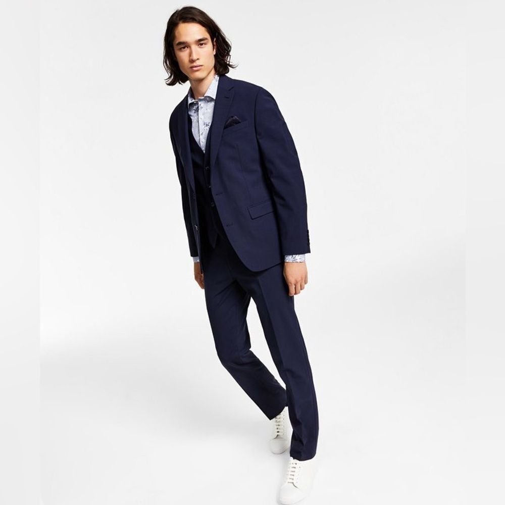 Kenneth Cole reaction Men's Ready‎ Flex Slim-Fit Suit blue Size 42 R/35W NWT